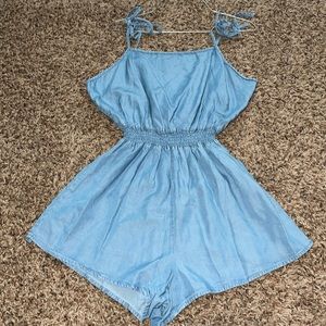 Forever 21 Denim-like Romper. Size: Large. Never Worn